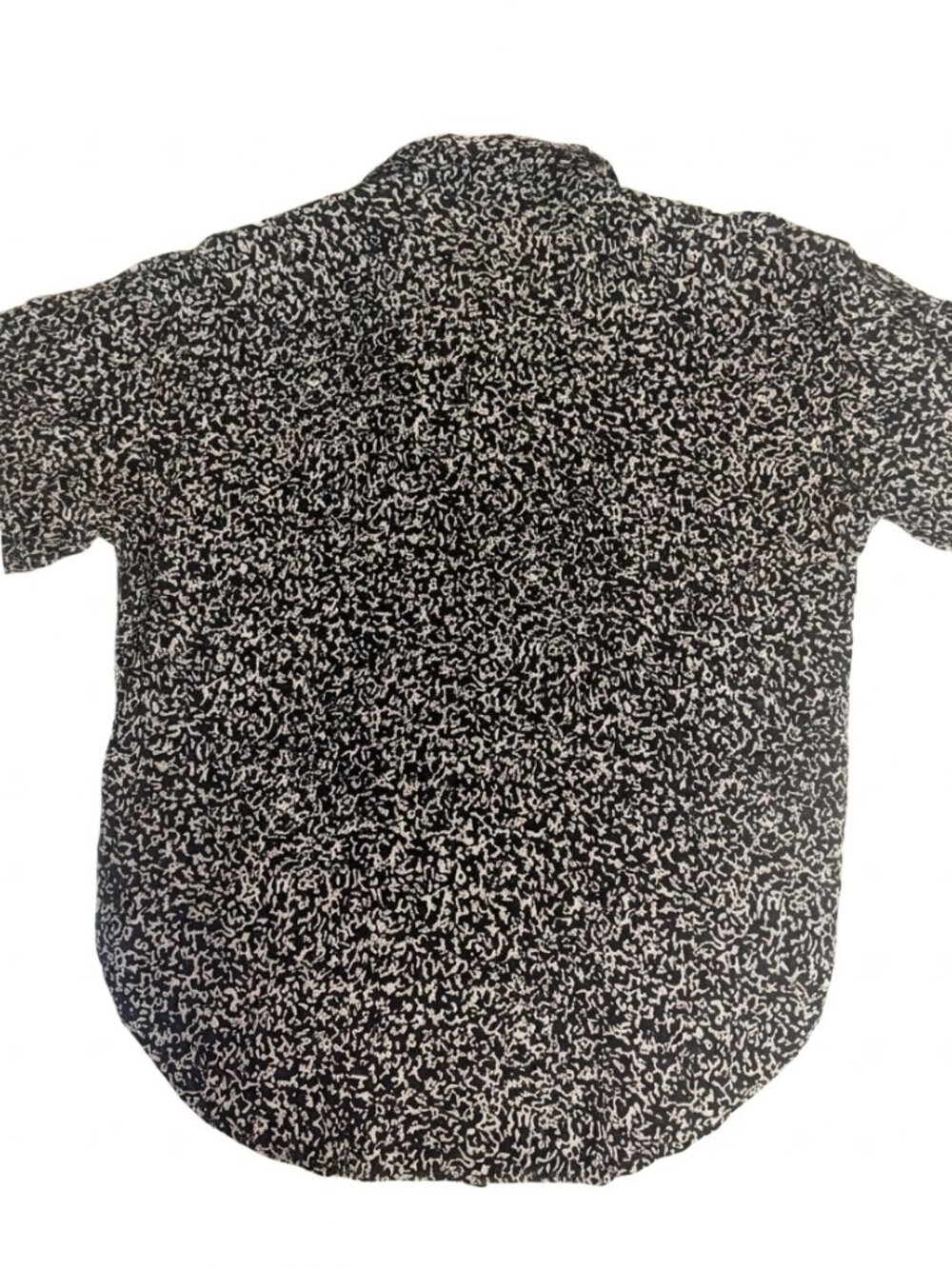 VTG California Krush Abstract Black White Button Up Blouse Short Sleeve Petite - Picture 2 of 8